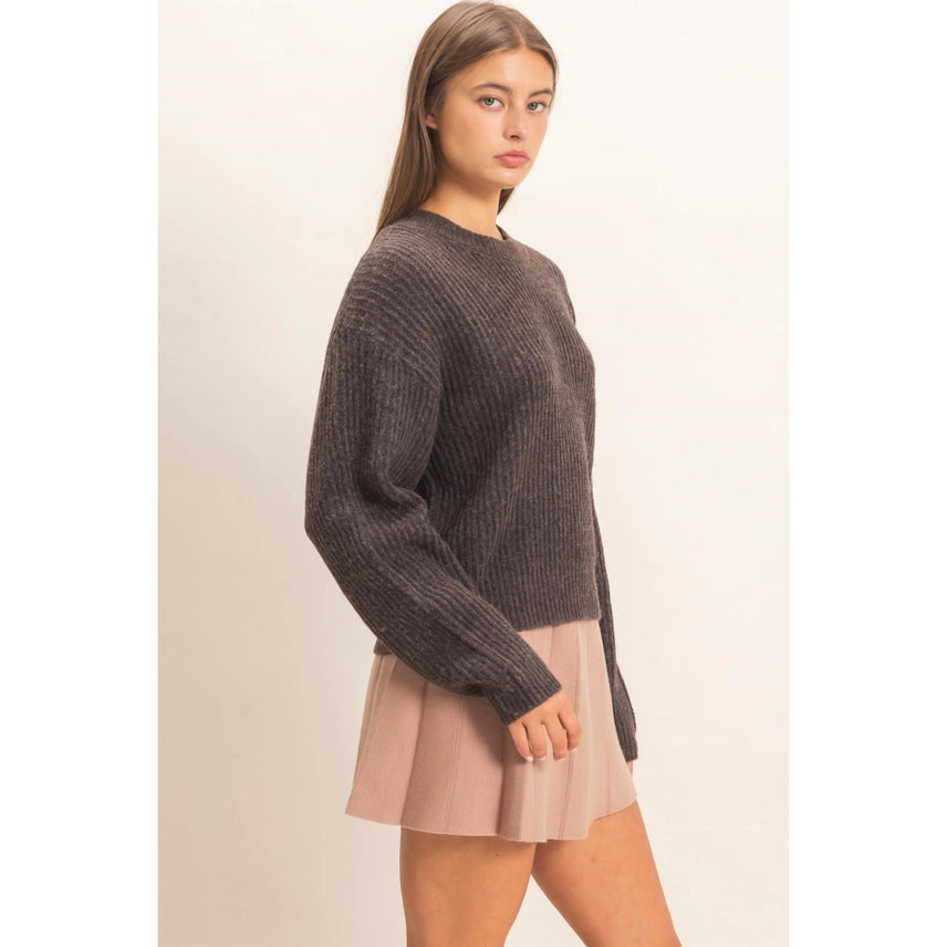 Ribbed Crew Neck Sweater