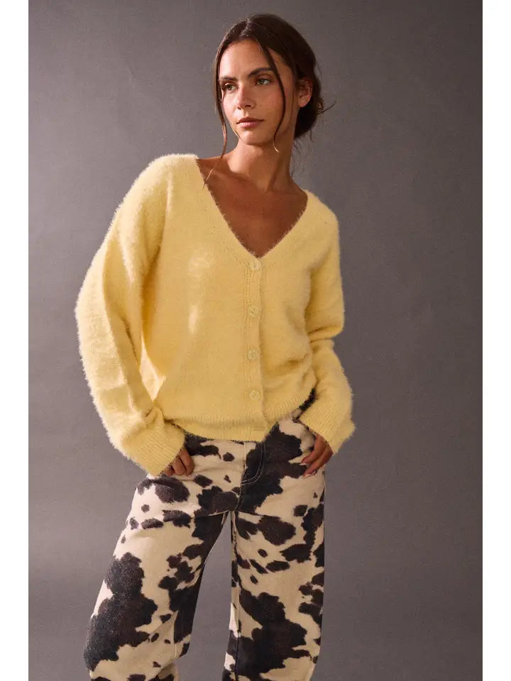 Soft Brushed Button-Up Cardigan