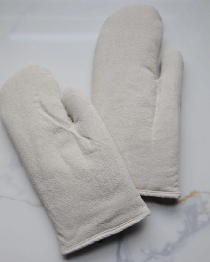 Beige Cotton Oven Mitt