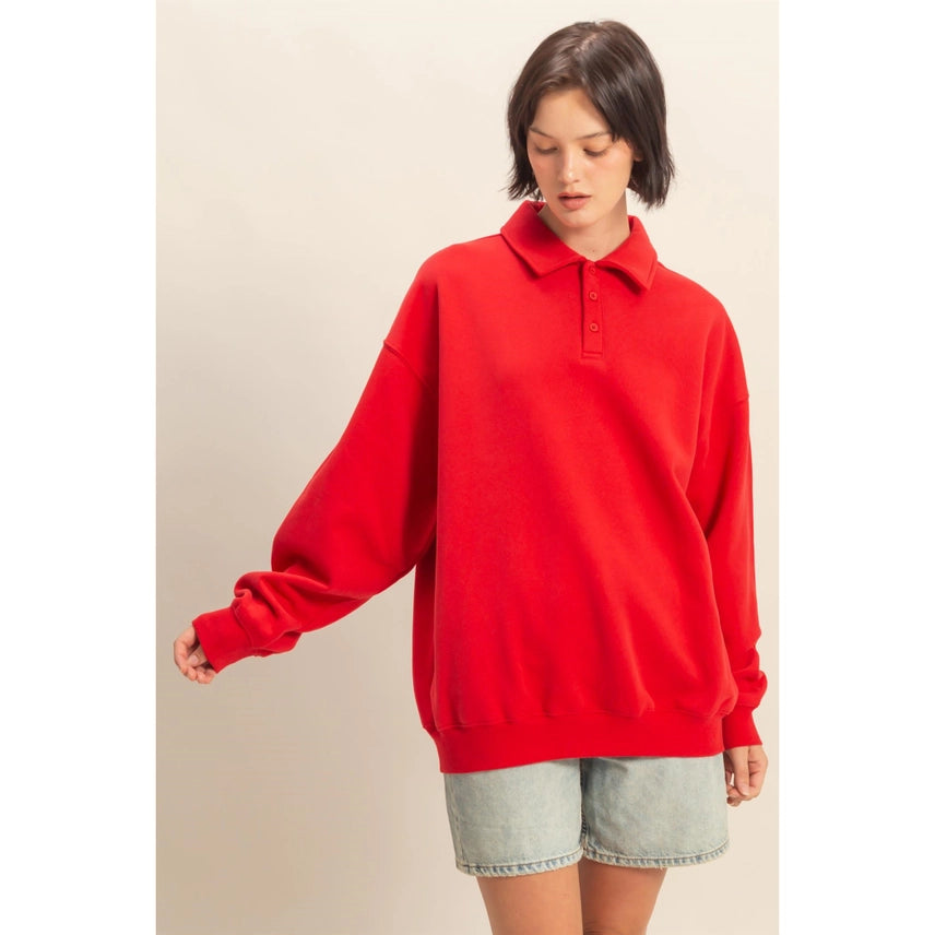 Oversized Polo Pullover