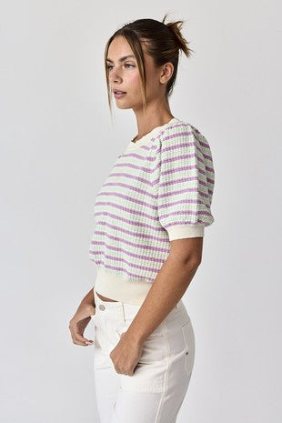 Sana Crew Puff Sleeve Top