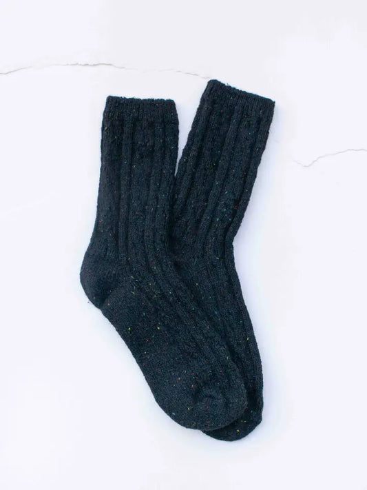 Wool Blend Speckled Knit Socks