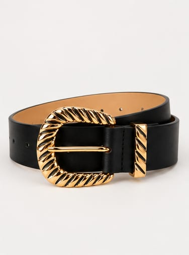 Gold buckle belt