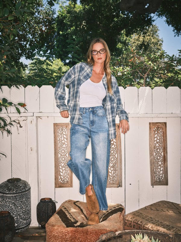 Bluebell Plaid Top
