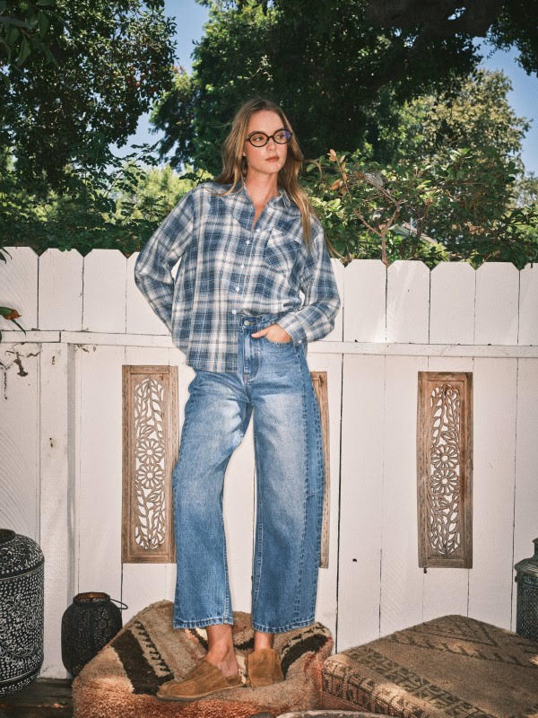 Bluebell Plaid Top