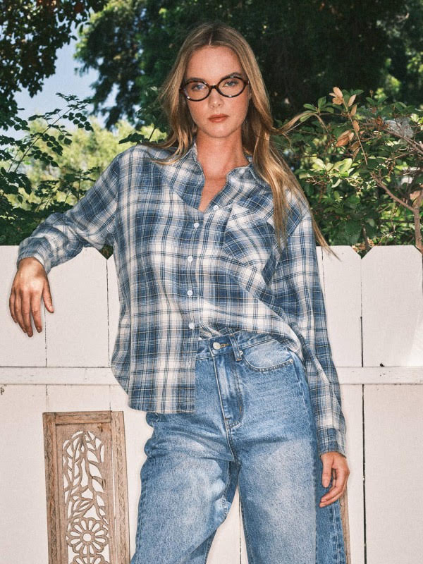 Bluebell Plaid Top